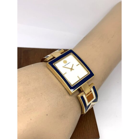 Tory Burch Women's Watch TBW5052 Buddy Quartz Bangle Blue Gold Stainless Steel - Picture 5 of 13